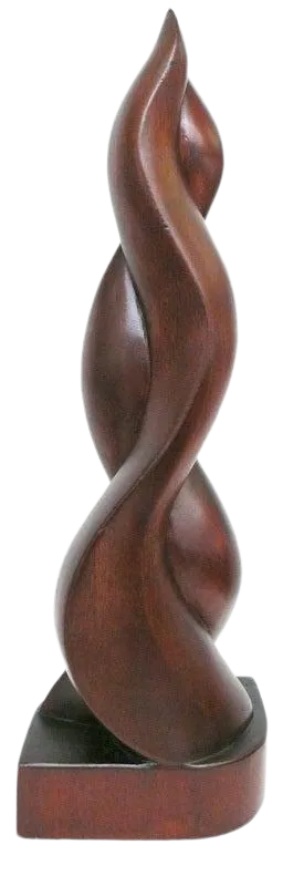 Hand Carved Wooden "Flame" Sculpture