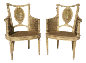 Louis XVI Style Armchairs, Set of 2