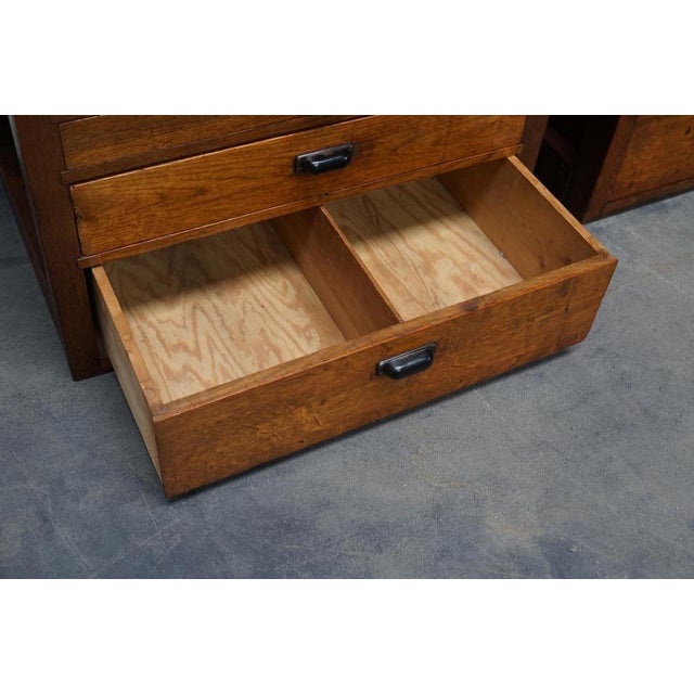 Vintage Dutch Oak Jewelers Drawer Cabinets, 1930s, Set of 2 For Sale - Image 12 of 18