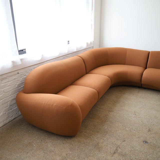 Postmodern 1980s Sectional Sofa Attributed to Vladimir Kagan for Preview For Sale - Image 3 of 9