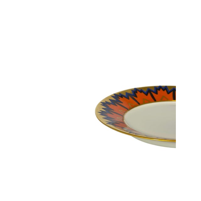 Art Deco Egypt Cup and Saucer with Geometric Sun Pattern and Gilt Feet from Eschenbach Bavaria, Germany, 1920s, Set of 2 For Sale - Image 12 of 17