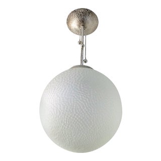 French Art Deco Ball Pendant Chandelier For Sale