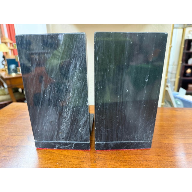 Traditional Vintage Brass and Marble Horse Bookends For Sale - Image 3 of 6