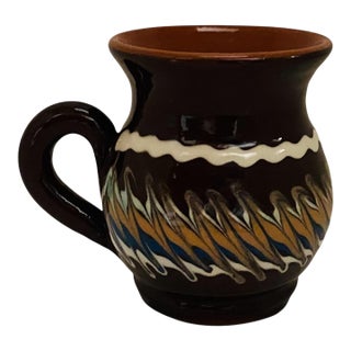 Miniature Bulgarian Troyan Slip Glazed Mug For Sale