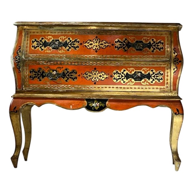 Italian Hand Painted Venetian Serpentine Commode, 1900s For Sale