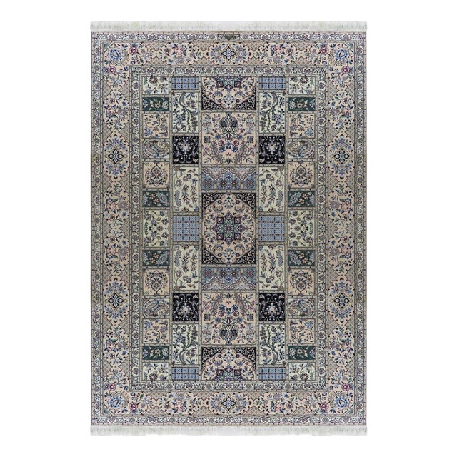 Nain Rug in Silk and Hand-Knotted Wool For Sale
