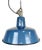 Industrial Blue Enamel Factory Lamp with Cast Iron Top, 1960s For Sale