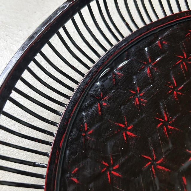 Mid-Century Modern Rantai Lacquered Bamboo Obon Bowl, 1970s For Sale - Image 3 of 13