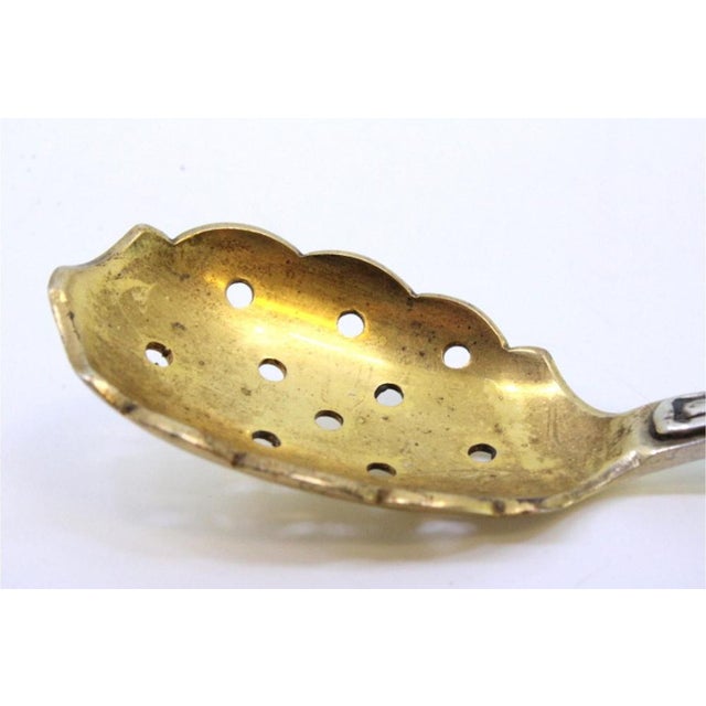 Silver Olive Spoon with Grooves For Sale - Image 5 of 8