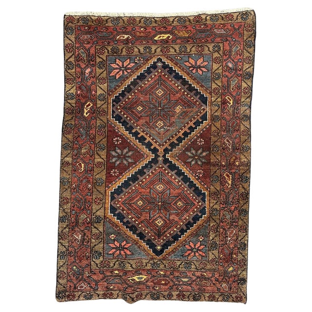 Mid-Century Tribal Kurdish Rug, 1940s For Sale