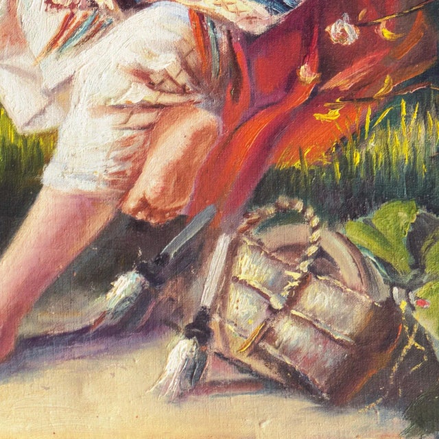 1920s Young Woman Seated' by Jozsef Biro, Circa 1920 Hungarian Figural Oil, Academie Julian, Academie De Geneve For Sale - Image 5 of 8