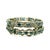 An exceptional pair of vintage Indian bracelets handcrafted in silver over 14 karat gold, showcasing the rich gemstone...