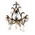 Black and Gold Gilt Metal Floral Wall Sconce, Teardrop Crystals, Candleholders For Sale