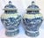 Chinoiserie Vintage Chinoiserie Canton Road Blue & White Blaster Temple / Ginger Jars - a Pair For Sale - Image 3 of 11
