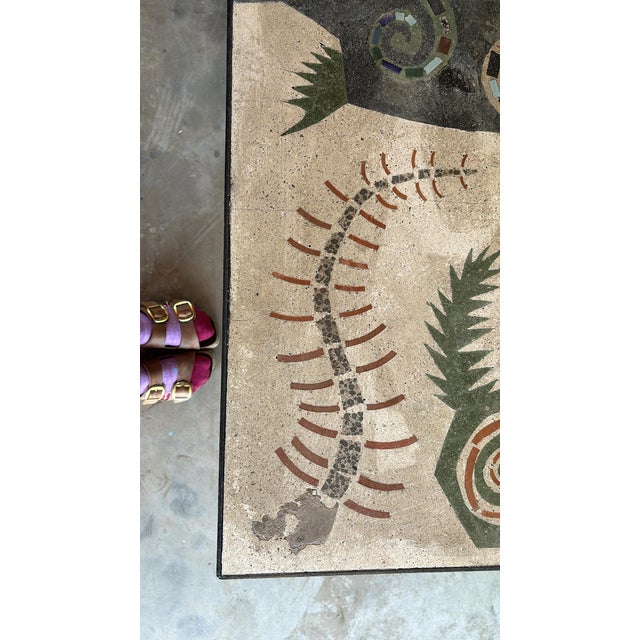 Post Punk Artist Uli Boege Ceramic and Concrete Mosaic Iron Dining Table Monumental Los Angeles Artist 1995 Indoor/Outdoor For Sale - Image 4 of 18