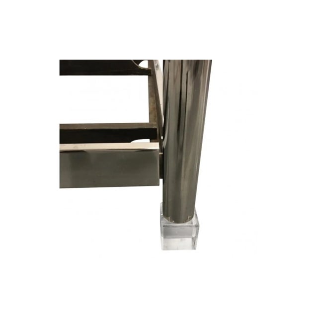 Charles Hollis Jones 1970s Charles Hollis Jones Lucite and Nickel "Stallone" King Bedframe For Sale - Image 4 of 5