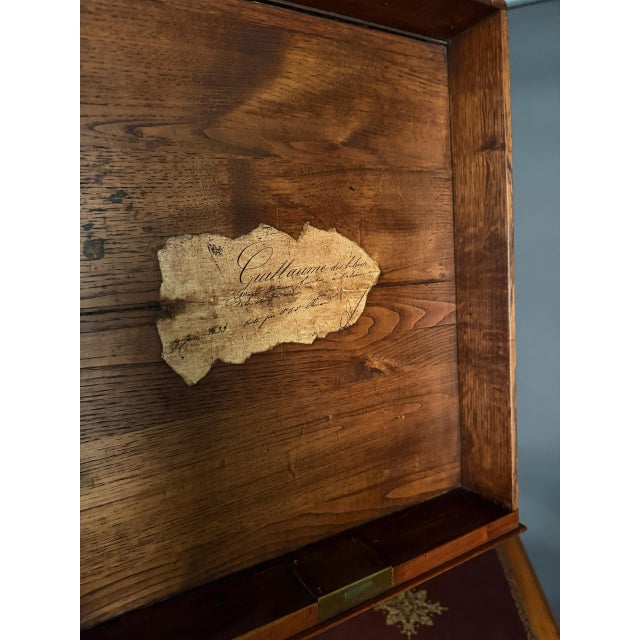 French Louis XV Style Cherry Wood Side Table With Leather Top, Circa 1920 For Sale - Image 17 of 17