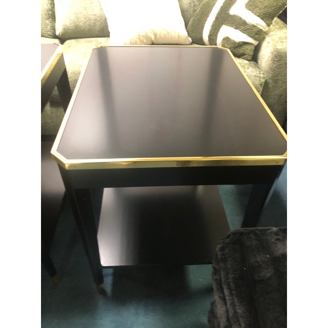 Modern Modern History Home Pair of Wilson End Tables Ebony-Showroom Samples For Sale - Image 3 of 9