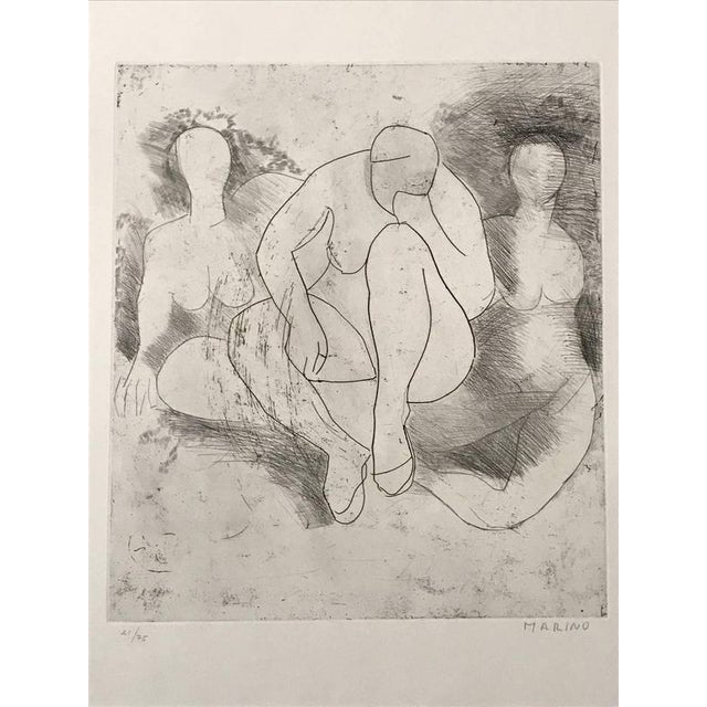 Marino Marini, Composition Etching Edition of 75, 1970s, Etching For Sale - Image 4 of 4