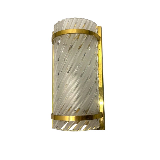 Metal Brass and Crystal Wall Light, 1970s For Sale - Image 7 of 7
