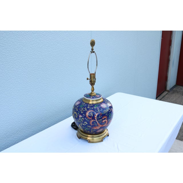 Vintage Late 20th-Century Wildwood Chinoiserie Ginger Jar Porcelain Table Lamp For Sale - Image 9 of 17