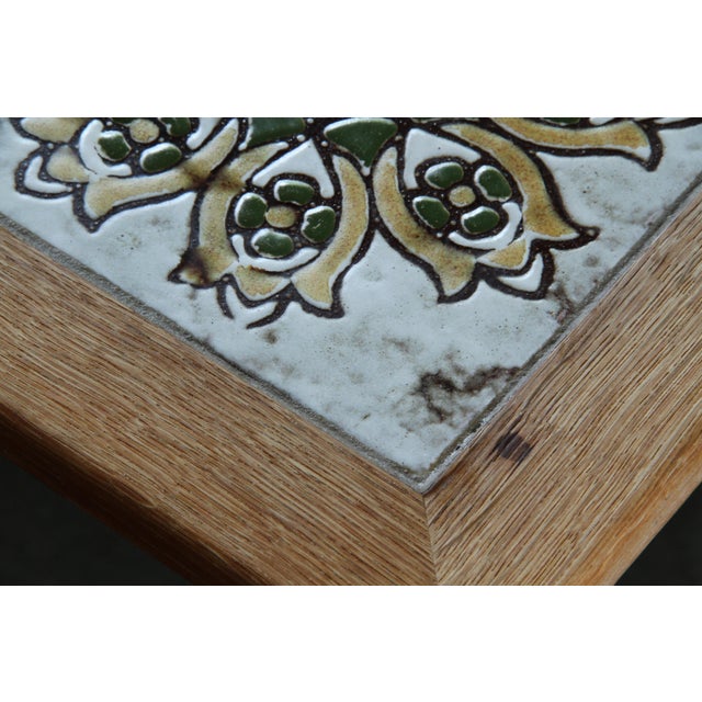 Vintage Brutalist Danish Oak Nightstands with Ceramic Tile Tops, 1970s, Set of 2 For Sale - Image 12 of 13