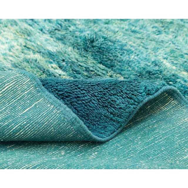 Art Deco Ombre Diamond-Lattice Hand-Knotted Moroccan Wool Rug | 10'1" X 6'9" | One of a Kind For Sale - Image 3 of 10