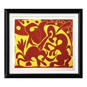 1980s "Pique" (Rouge et Jaune)" (5) Linocuts After Pablo Picasso