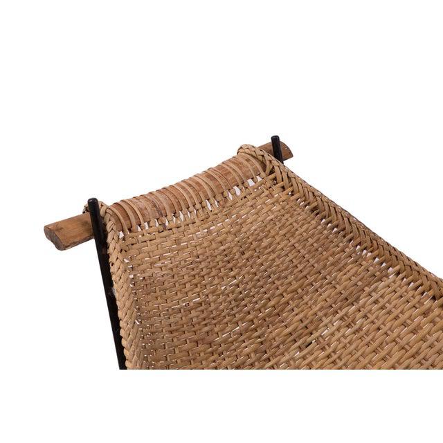 1950s 1950s Vintage John Risley Wicker and Iron Chaise For Sale - Image 5 of 6