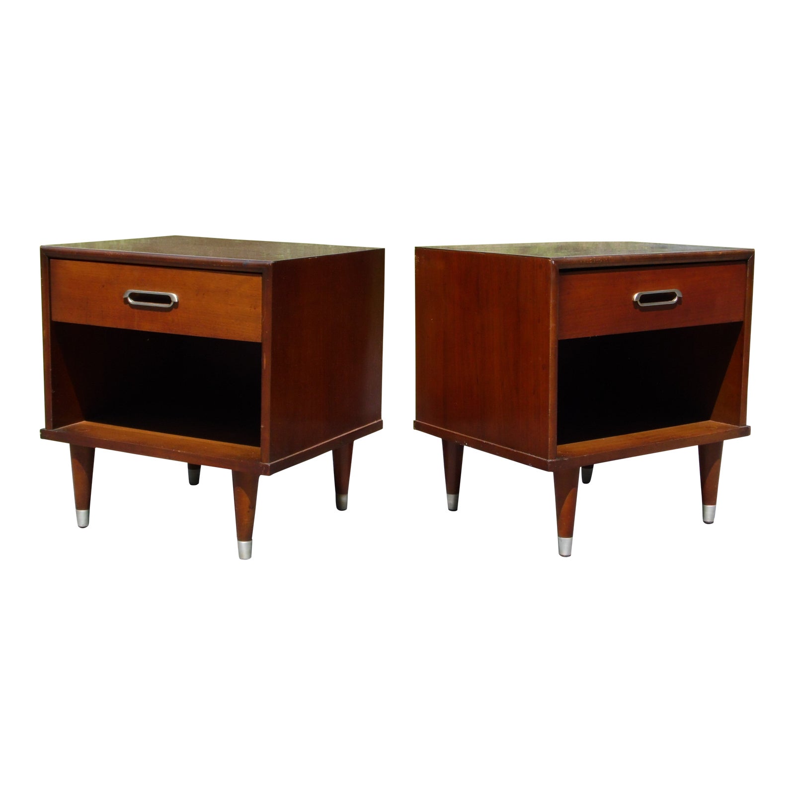 Vintage Pair Mid Century Modern Joerns Furniture Walnut