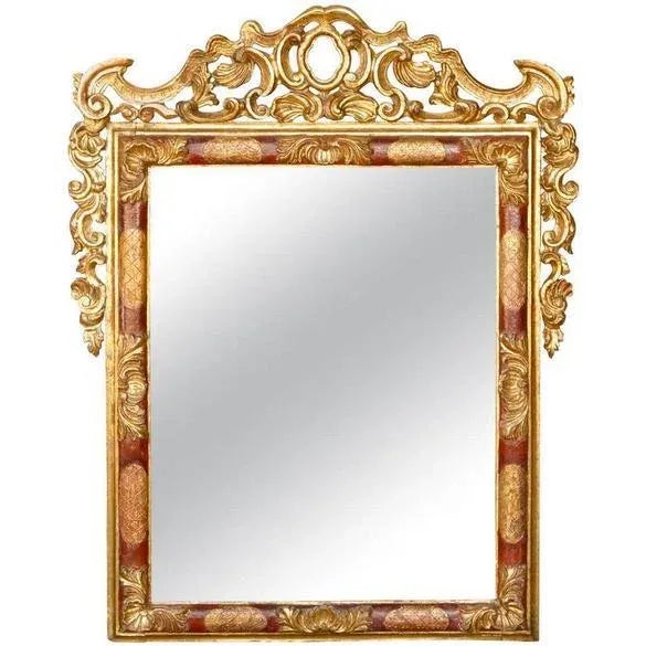 Italian 18th C. Italian Giltwood Mirror For Sale - Image 3 of 3
