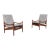 Mid-Century Modern Sculptural Walnut Reclining High-Back Lounge Chairs, 1960s For Sale