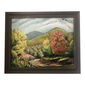 1940s John Leroy Jackson Southern Mountains Oil Painting