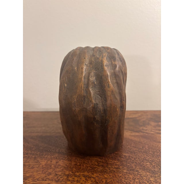 1960s 1967 Haitian Modernist Carved Wood Female Bust by André Lafontant, Signed For Sale - Image 5 of 7