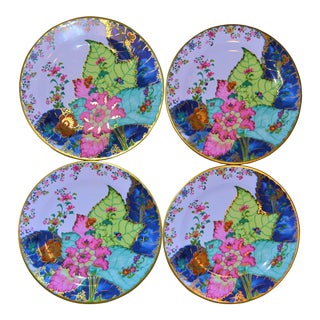 Enamaled Tin Tobacco Leaf Plates - Set of 4