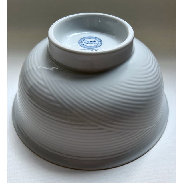 Late 20th Century Dansk Winter White Tapestries Porcelain Serving Bowl For Sale - Image 12 of 16