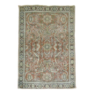 Rustic Antique Persian Shabby Chic Mahal Rug For Sale