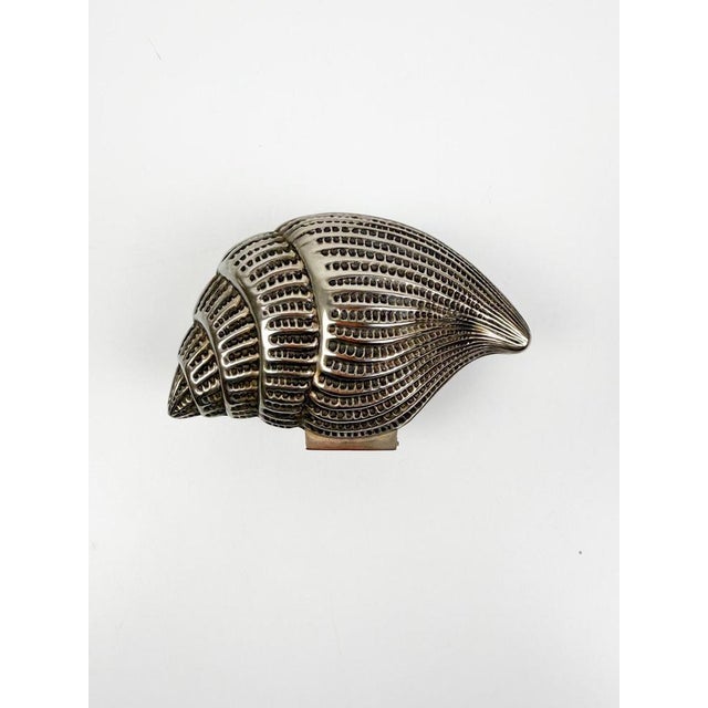 Vintage Triton Trumpet Shell Shaped Silver-Plated Metal Trinket Case Box, 1970s For Sale - Image 10 of 18