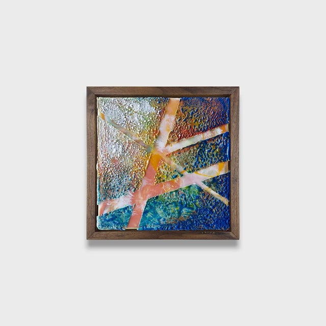 This is a one of a kind original colorful abstract encaustic wax painting by San Diego artist, Tiffany Bociek. It's...