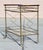 Metal Mid-Century Modern Brass & Glass Bar Cart With Blue & Gold Medallion Top | Hollywood Regency For Sale - Image 7 of 18