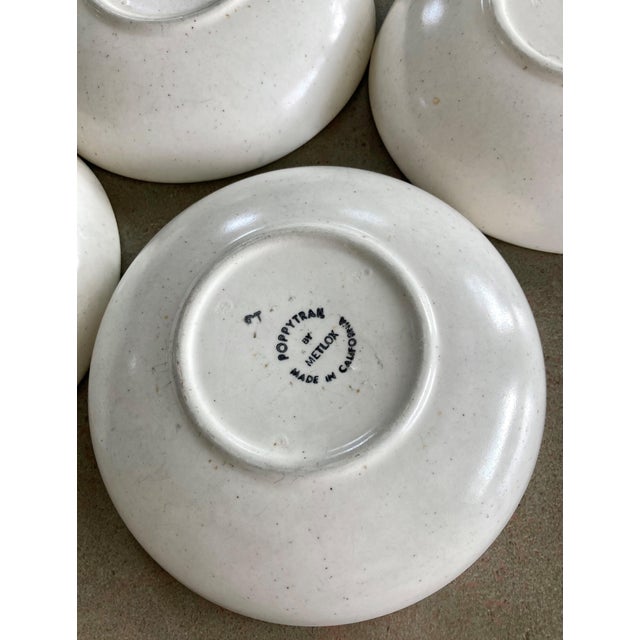 Ceramic Circa 1959 Metlox PoppyTrail Woodland Gold Stoneware Coupe Bowls – Set of 7 For Sale - Image 7 of 18