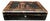 Antique Japanese Lacquer Box Iris Flower & Bird Motif Black Red Gilt For Sale