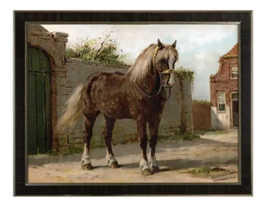 Zeeland Horse by Eerelman Framed in Italian Wood Vener Moulding