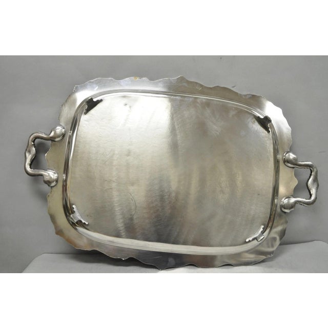 Vintage Poole Epca Sevenoaks 650 Large Silver Plated Serving Platter Bar Tray B For Sale - Image 13 of 17