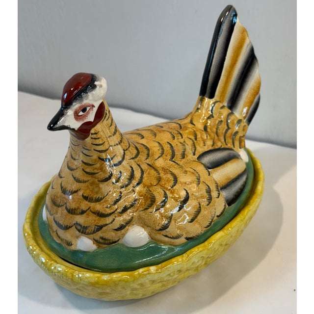 English Antique English Staffordshire Hen on Nest Tureen For Sale - Image 3 of 12