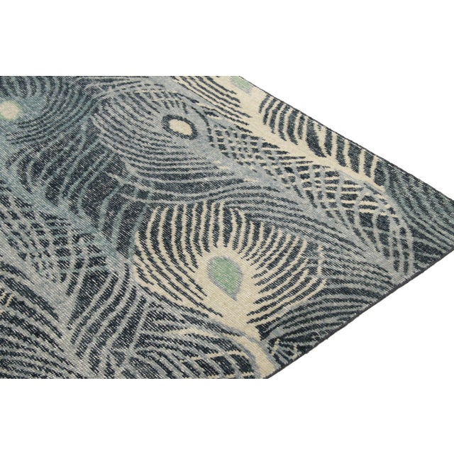 Rug & Kilim Rug & Kilim’s Plume Rug in Blue, 10x14 For Sale - Image 4 of 6