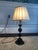 Brass and Wooden Stacked Ball Table Lamps - a Pair For Sale - Image 4 of 12