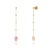 Metal Carved Leaf Pink Tourmaline & Diamond Chain Drop Earrings in 14k Yellow Gold- A Pair For Sale - Image 7 of 12