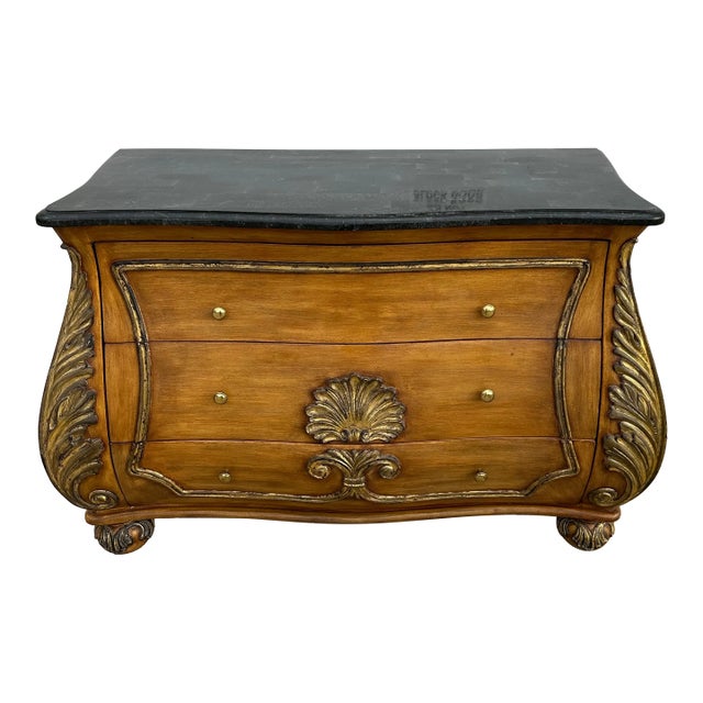 Vintage French Style Marble Bombe Chest For Sale
