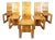Vintage Pine Wood Dining Chairs, 1970s, Set of 6 For Sale